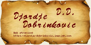 Đorđe Dobrinković vizit kartica